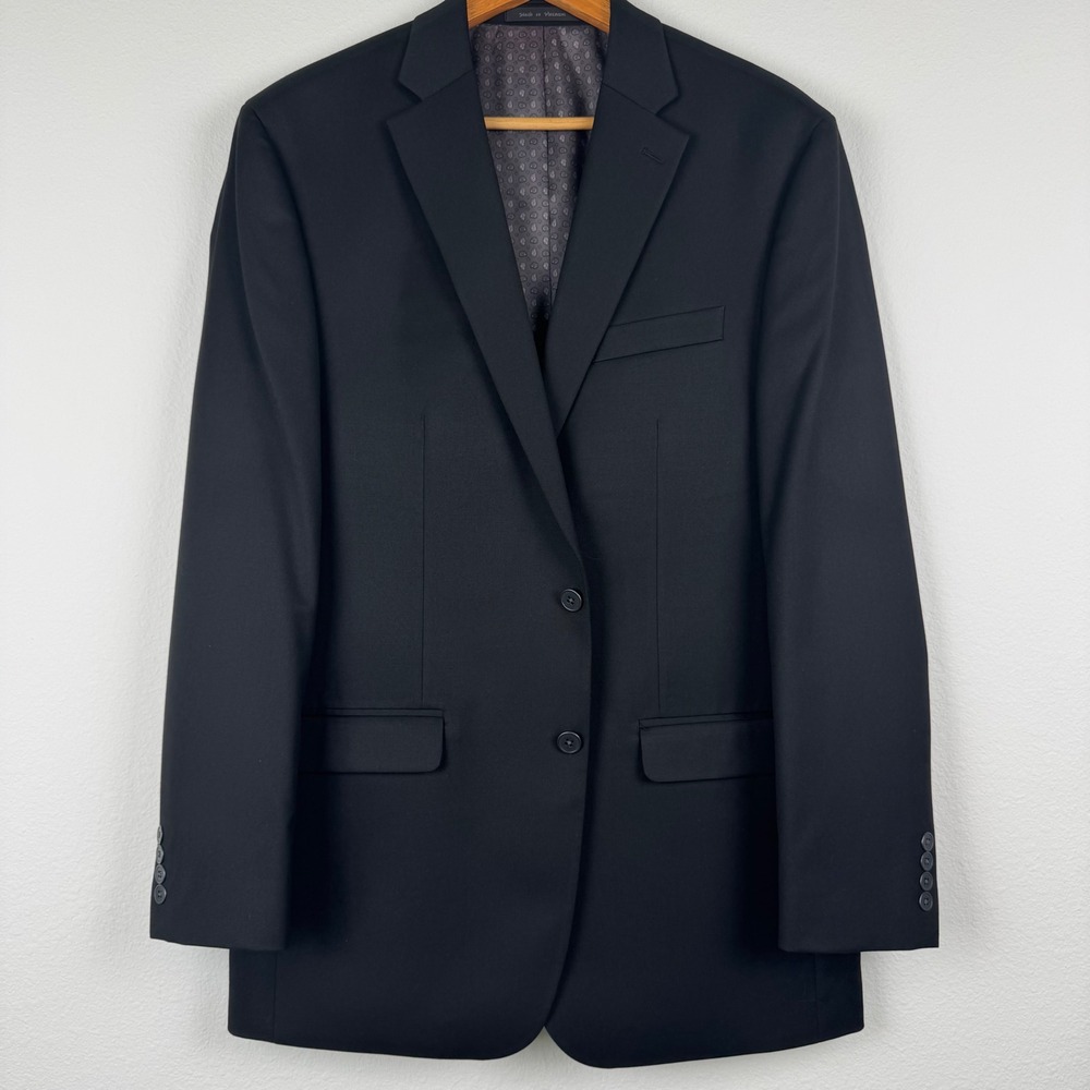 Chaps Suit Jacket Mens 42L Black Excellent Classic Business Office Blazer